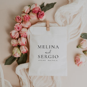 Elegant Minimalist Calligraphy Wedding Favor Bag