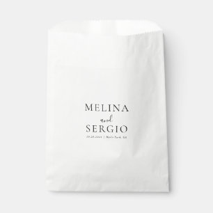 Elegant Minimalist Calligraphy Wedding Favor Bag