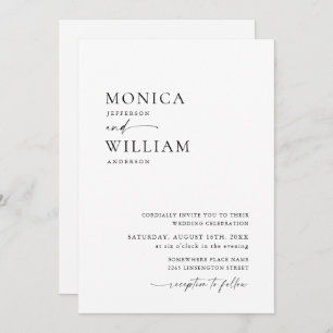 Elegant Minimalist Calligraphy Wedding Invitation