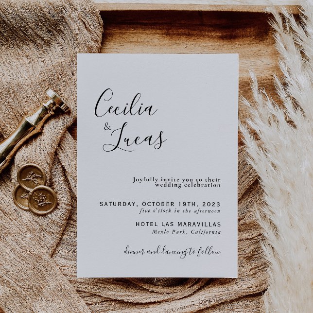 Elegant Minimalist Calligraphy Wedding Invitation (Creator Uploaded)