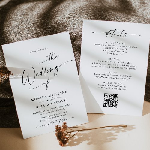 Elegant Minimalist Calligraphy Wedding Invitation