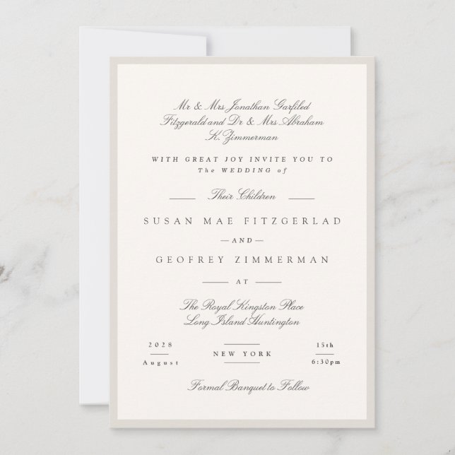 Elegant Minimalist Calligraphy Wedding Invitation (Front)