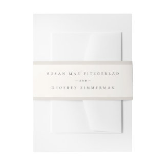 Elegant Minimalist Calligraphy Wedding Invitation Belly Band