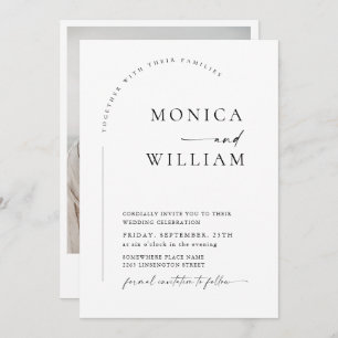 Elegant Minimalist Calligraphy Wedding Photo Invitation