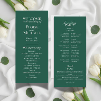 Elegant Minimalist Calligraphy Wedding Program