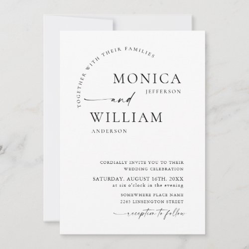 Elegant Minimalist Calligraphy Wedding QR code Invitation