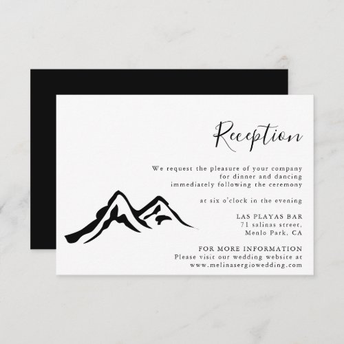 Elegant Minimalist Calligraphy Wedding Reception  Enclosure Card