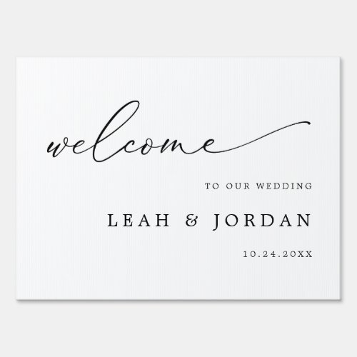 Elegant Minimalist Calligraphy Wedding Welcome Sign