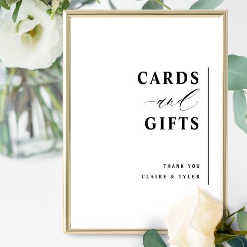 Elegant Minimalist Cards and Gifts Wedding Sign 