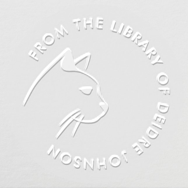 Elegant Minimalist Cat The Library Of Custom Book Embosser (Design)