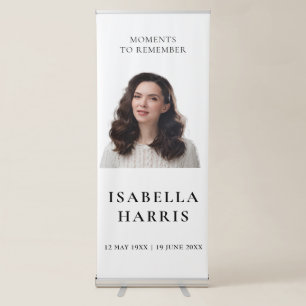 Elegant Minimalist Celebration of Life Design Retractable Banner