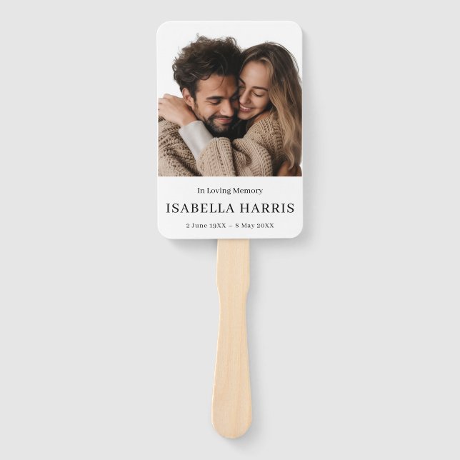Elegant Minimalist Celebration of Life Fan (Front)