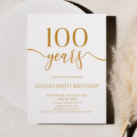 Elegant Minimalist Champagne 100th Birthday Party