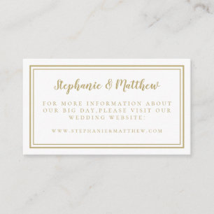 Elegant Minimalist Chic Gold Wedding Website Enclosure Card