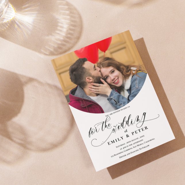 Elegant Minimalist Chic Photo Wedding Invitation (Elegant Minimalist Chic Photo Wedding Invitation)