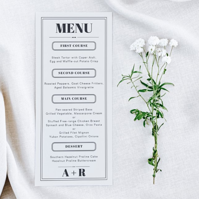 Elegant Minimalist Chic Wedding Menu (Creator Uploaded)