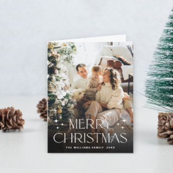 Elegant Minimalist Christmas 3 Photo Qr Code Holiday Card by Elle_Design at Zazzle