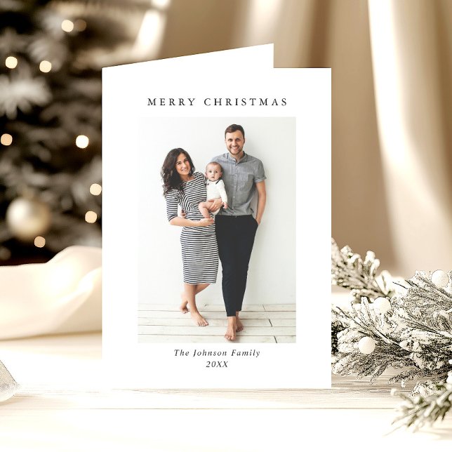 Elegant Minimalist Christmas 4 Photo Holiday Card (Creator Uploaded)