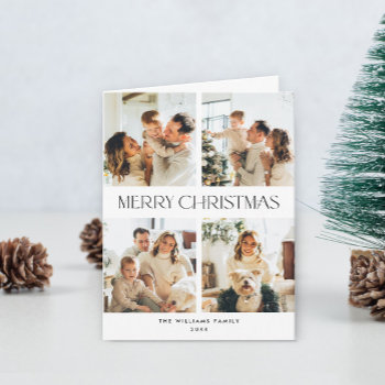 Elegant Minimalist Christmas 6 Photo Holiday Card by Elle_Design at Zazzle