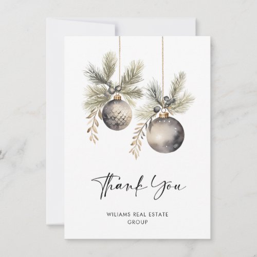 Elegant Minimalist Christmas Corporate Company Thank You Card