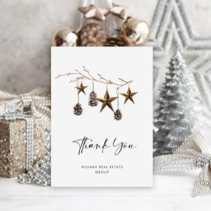 Elegant Minimalist Christmas Corporate Company Thank You Card