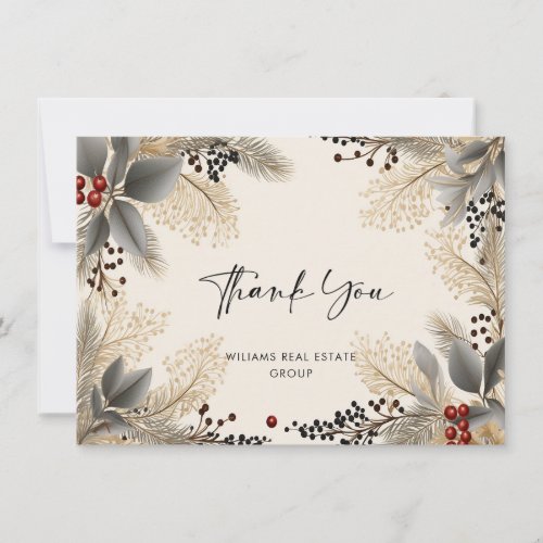 Elegant Minimalist Christmas Corporate Company Thank You Card