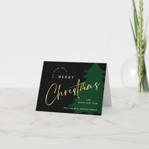 Elegant Minimalist Christmas Greeting Corporate Holiday Card