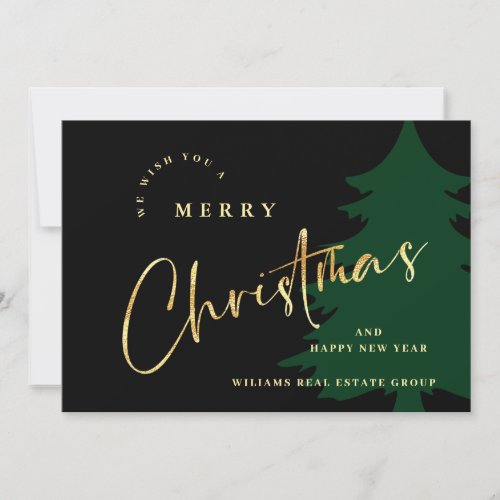 Elegant Minimalist Christmas Greeting Corporate Holiday Card