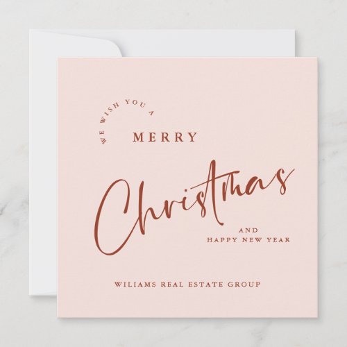 Elegant Minimalist Christmas Greeting Corporate    Holiday Card
