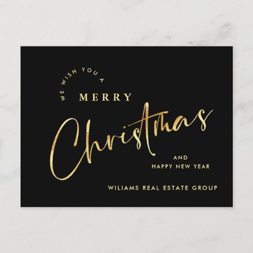 Elegant Minimalist Christmas Greeting Corporate Postcard