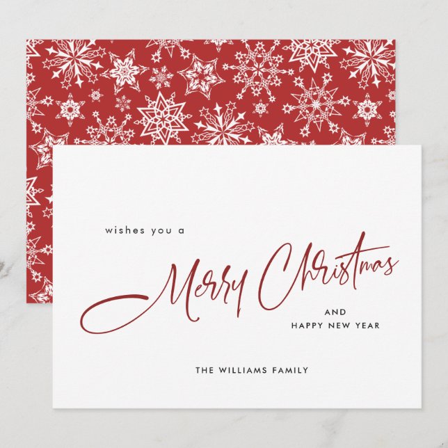 Elegant Minimalist Christmas Greeting Holiday Card (Front/Back)