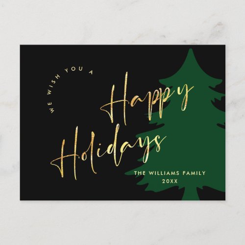 Elegant Minimalist Christmas Greeting Holiday Postcard