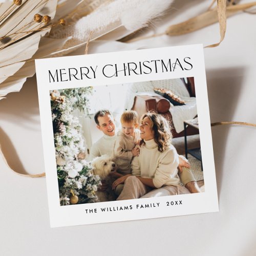Elegant Minimalist Christmas Greeting Photo Holiday Card