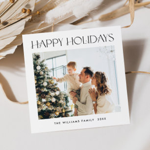 Elegant Minimalist Christmas Greeting Photo Holiday Card