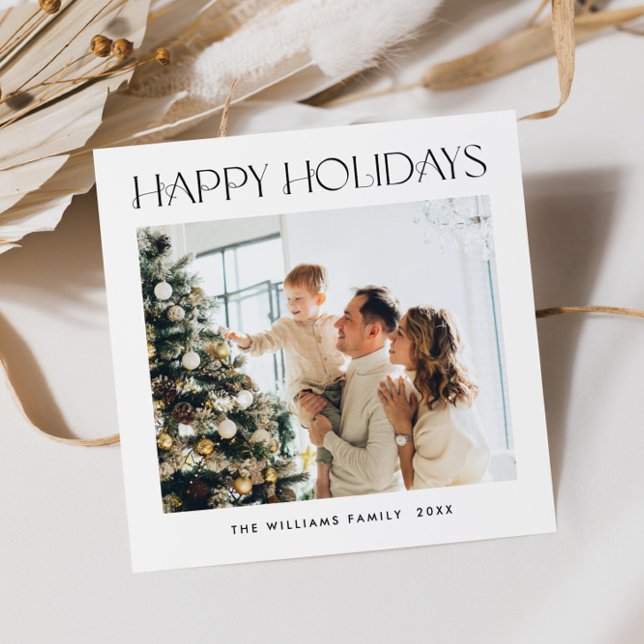 Elegant Minimalist Christmas Greeting Photo Holiday Card (Creator Uploaded)