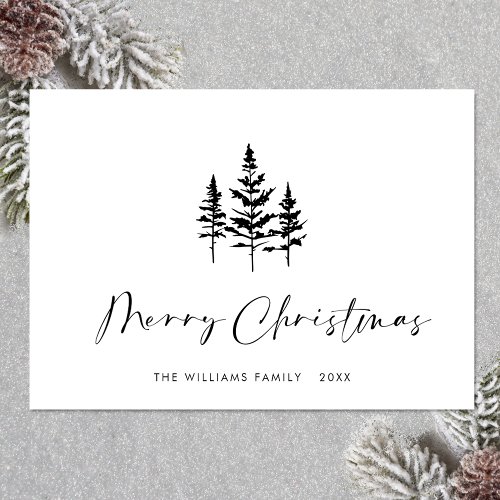 Elegant Minimalist Christmas Greeting QR code Holiday Card