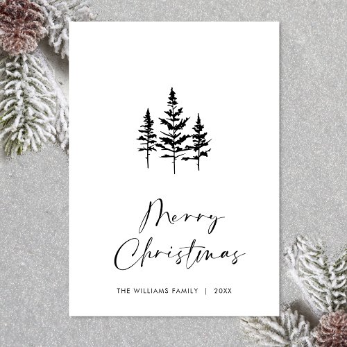 Elegant Minimalist Christmas Greeting QR code Holiday Card