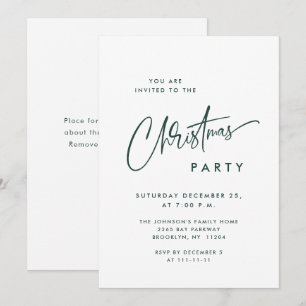 Elegant Minimalist Christmas Holiday Party Invitation