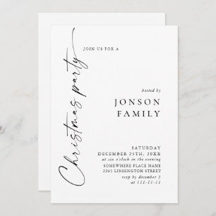 Elegant Minimalist Christmas Holiday Party Invitation