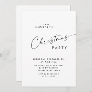 Elegant Minimalist Christmas Holiday Party Invitation