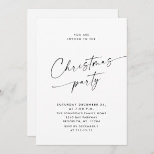 Elegant Minimalist Christmas Holiday Party Invitation