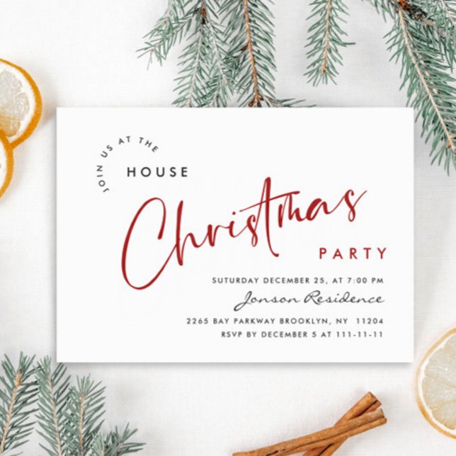 Elegant Minimalist Christmas Holiday Party Invitation (Creator Uploaded)