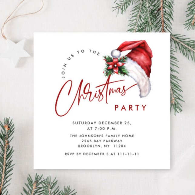 Elegant Minimalist Christmas Holiday Party Invitation (Creator Uploaded)