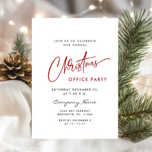 Elegant Minimalist Christmas Holiday Party Invitation