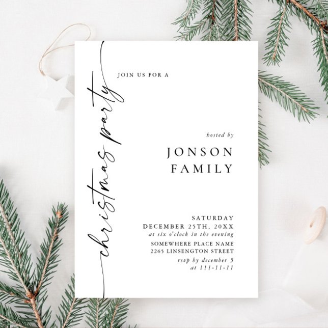 Elegant Minimalist Christmas Holiday Party Invitation (Creator Uploaded)