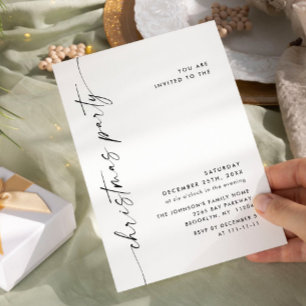 Elegant Minimalist Christmas Holiday Party Invitation