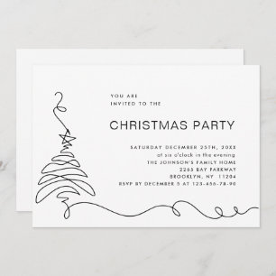 Elegant Minimalist Christmas Holiday Party Invitation