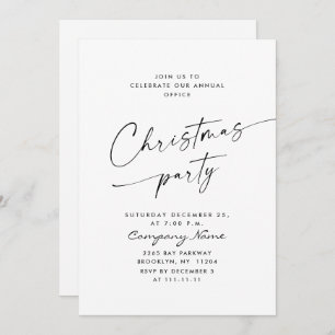 Elegant Minimalist Christmas Holiday Party Invitation