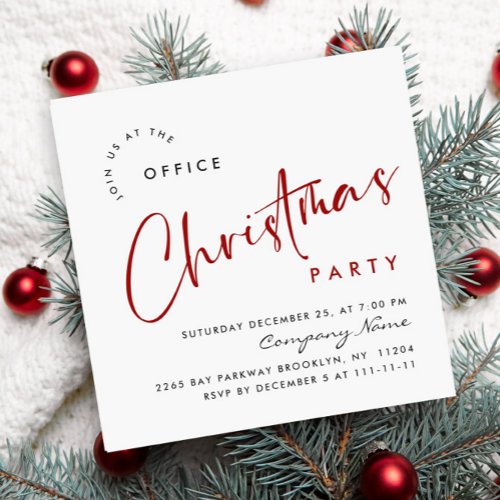 Elegant Minimalist Christmas Holiday Party Simple Invitation