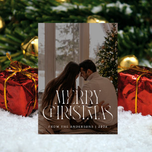 Elegant Minimalist Christmas Modern Family Photo Holiday Card